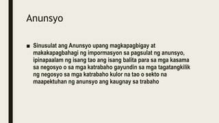 anunsyo sa weteng|Anunsyo at babala .